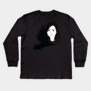 FACE THE RAVEN Kids Long Sleeve T-Shirt